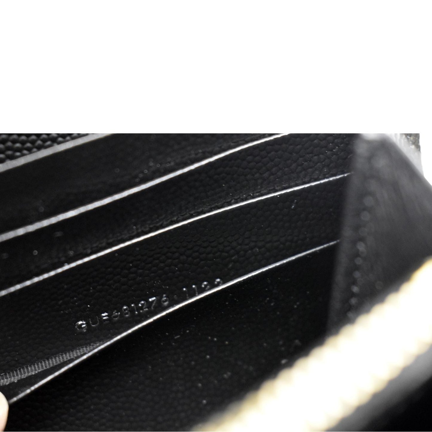 YVES SAINT LAURENT Envelope Flap Matelasse Leather Wallet Black