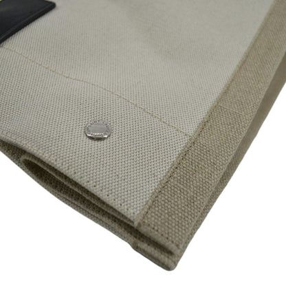 YVES SAINT LAURENT Rive Gauche Small Linen Leather Tote Griege