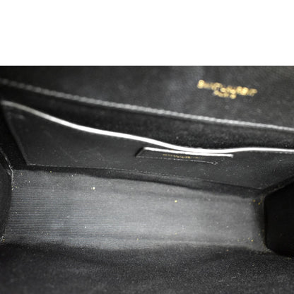 YVES SAINT LAURENT Envelope Medium Matelasse Leather Crossbody Bag Black