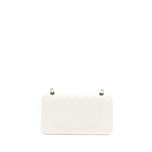Chanel Medium Classic Double Flap Bag Caviar White  (Microchip)