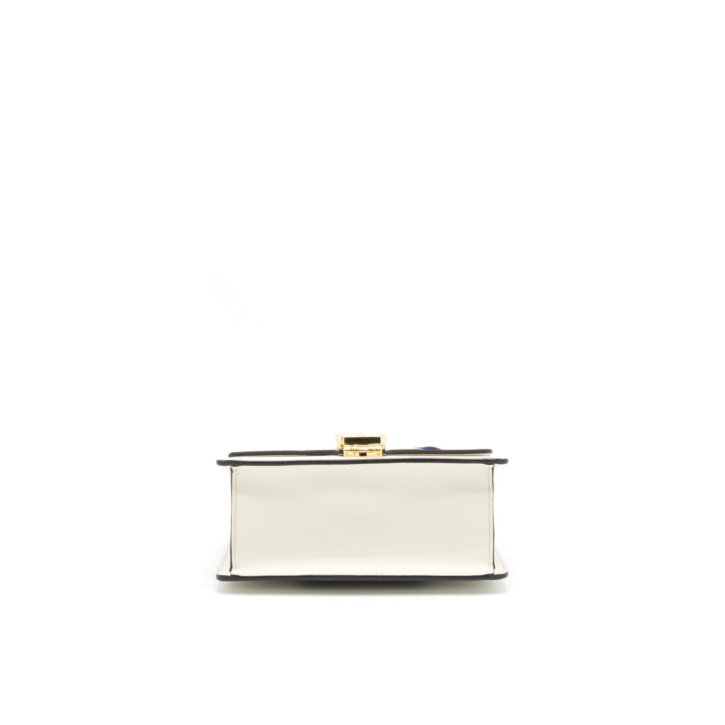GUCCI SYLVIE MINI LEATHER CHAIN BAG IN WHITE
