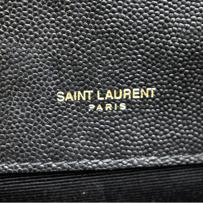 YVES SAINT LAURENT Envelope Medium Matelasse Leather Crossbody Bag Black