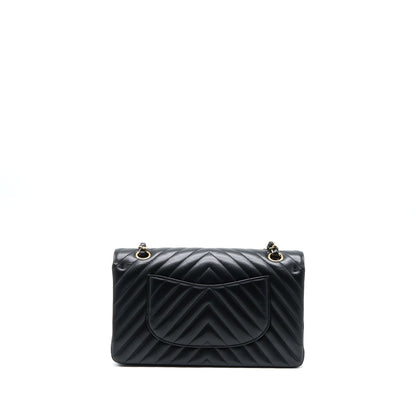 Chanel Medium Chevron Classic Double Flap Lambskin Black L