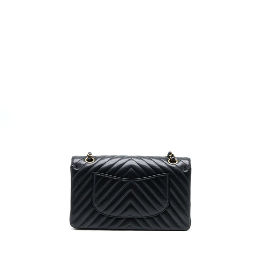 Chanel Medium Chevron Classic Double Flap Lambskin Black L
