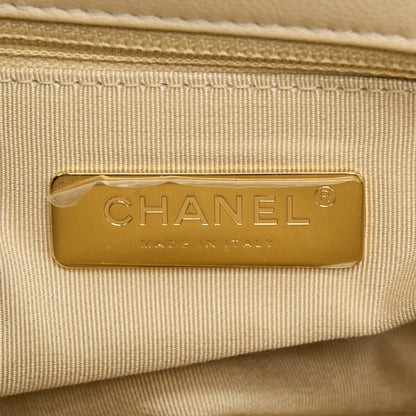 Chanel Small 19 Bag Goatskin Beige With Multicolour Hardware