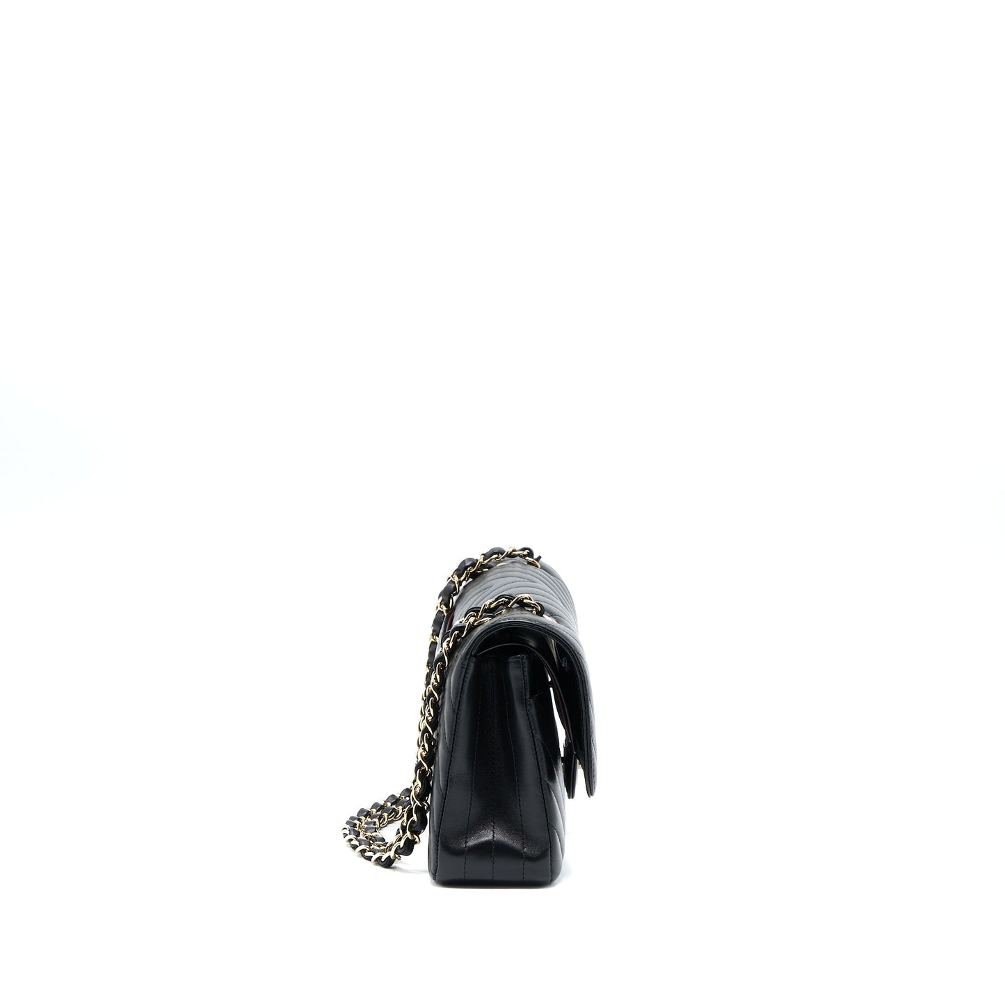 Chanel Medium Chevron Classic Double Flap Lambskin Black L