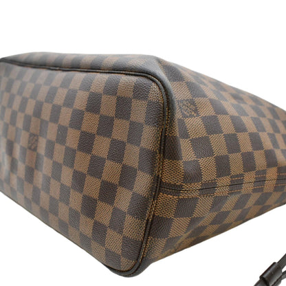 LOUIS VUITTON Neverfull MM Damier Ebene Tote Bag Brown