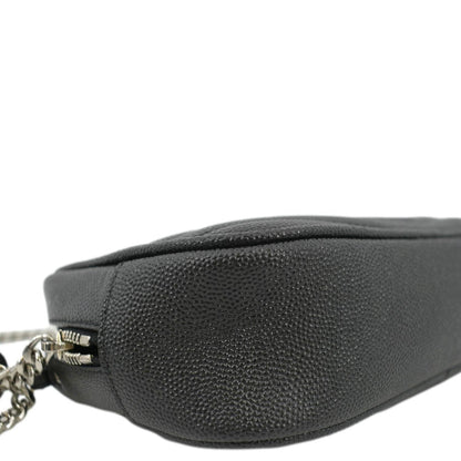 YVES SAINT LAURENT Lou Chevron Leather Camera Crossbody Bag Black