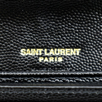 YVES SAINT LAURENT Gaby Small Envelope Quilted Leather Wallet Black