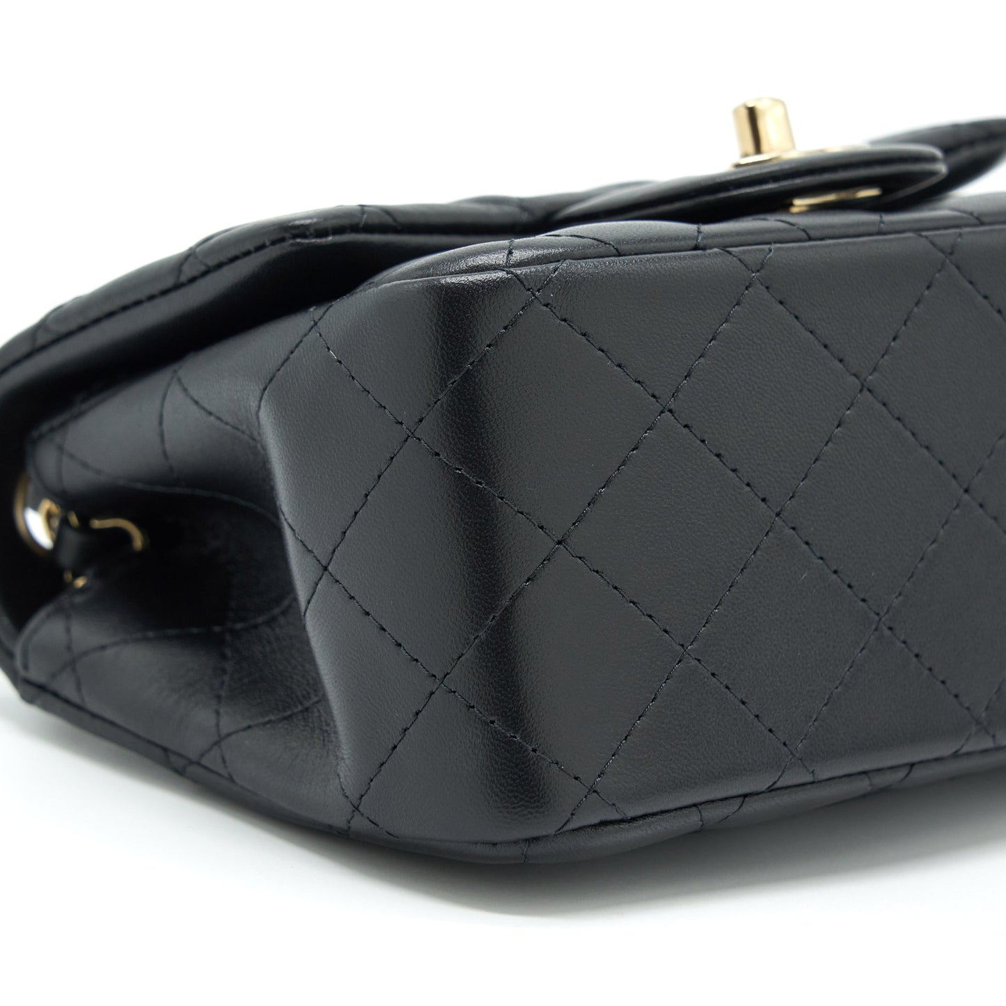 Chanel Mini Square Flap Bag Lambskin Black L