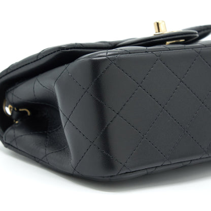 Chanel Mini Square Flap Bag Lambskin Black L