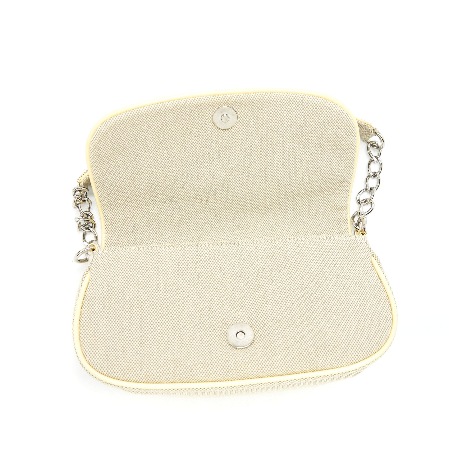 Chanel Beige Quilted Canvas No.5 Camellia Flap creamy Shoulder Bag