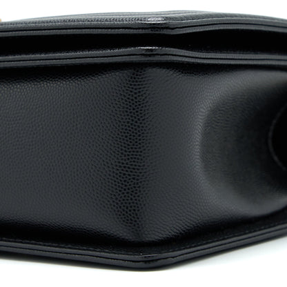 Chanel Medium Boy Bag Caviar Black Brushed  (Microchip)
