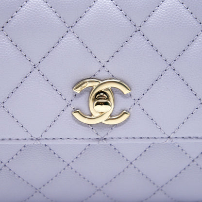 Chanel 21K Coco Handle Caviar lilac/ light Purple L