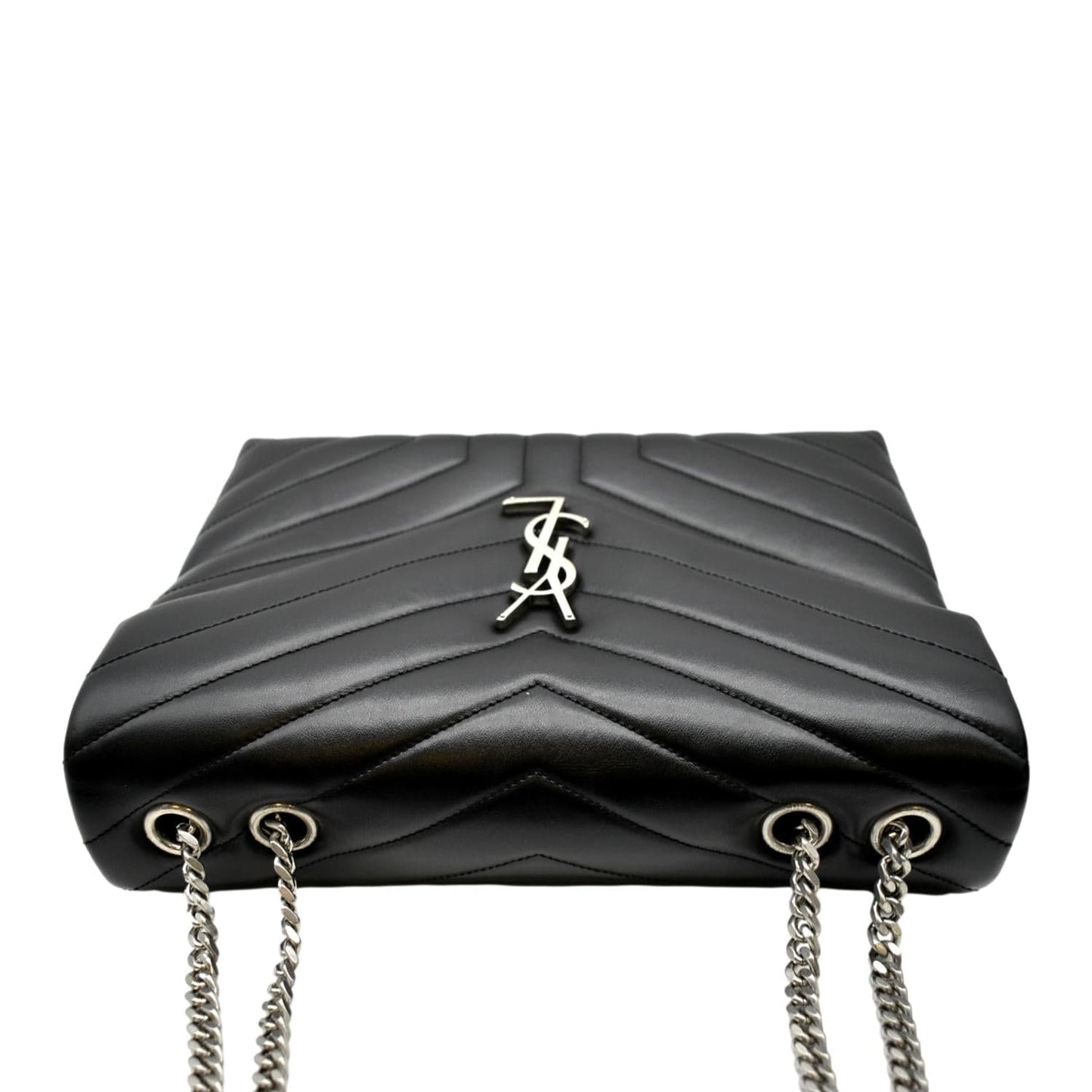 YVES SAINT LAURENT Medium Loulou Matelasse Leather Chain Shoulder Bag Black