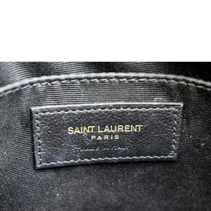 YVES SAINT LAURENT Lou Chevron Leather Camera Crossbody Bag Black