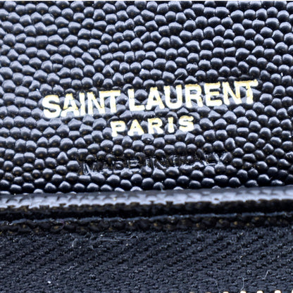 YVES SAINT LAURENT Gaby Small Envelope Quilted Leather Wallet Black