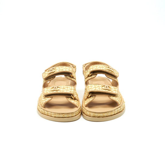 Chanel Tweed Dad Sandals Size 36C