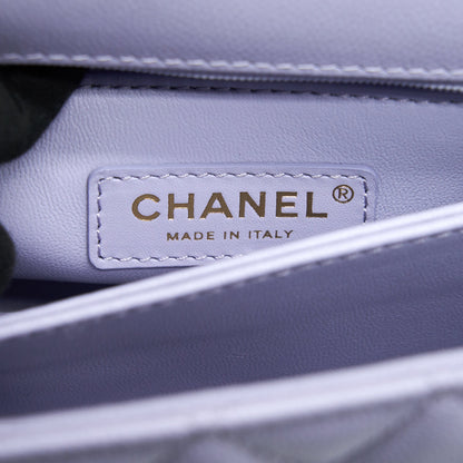 Chanel 21K Coco Handle Caviar lilac/ light Purple L