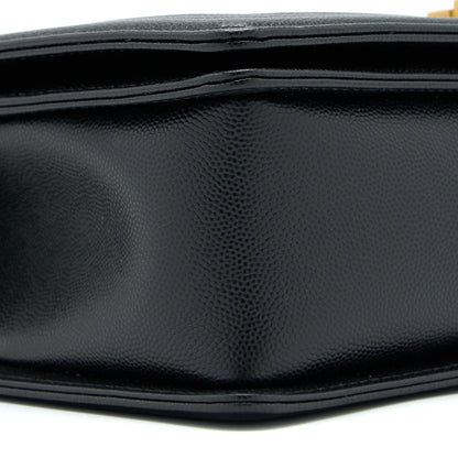 Chanel Medium Boy Bag Caviar Black Brushed  (Microchip)