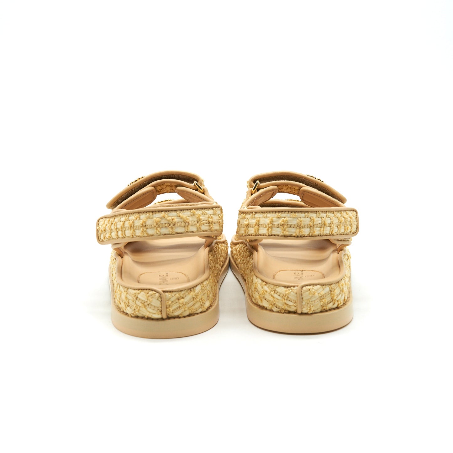 Chanel Tweed Dad Sandals Size 36C