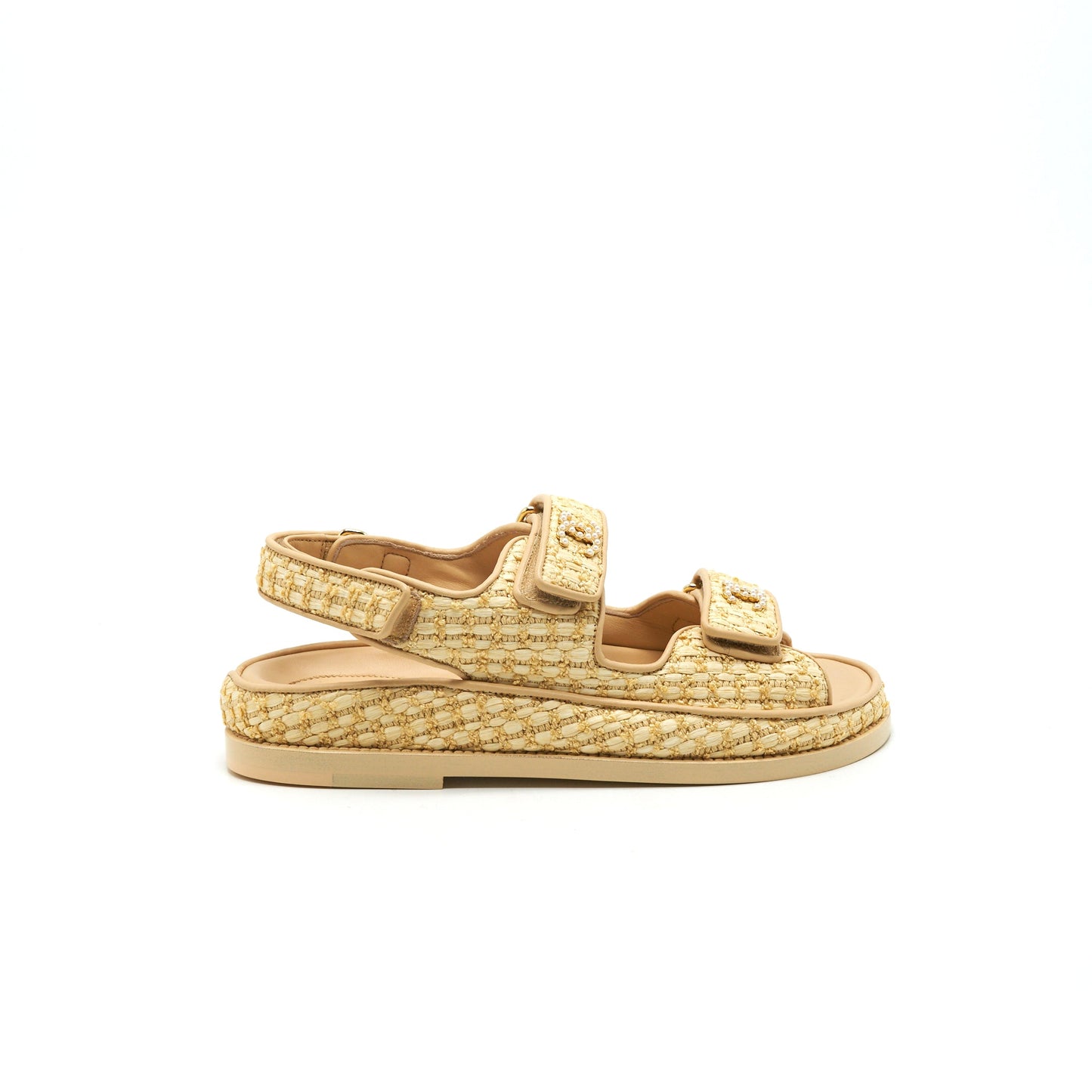 Chanel Tweed Dad Sandals Size 36C
