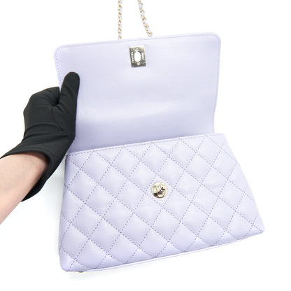 Chanel 21K lilac / Light Purple Coco Handle Small (old mini 24mm) L