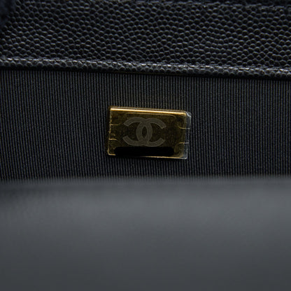 Chanel Medium Boy Bag Caviar Black Brushed  (Microchip)