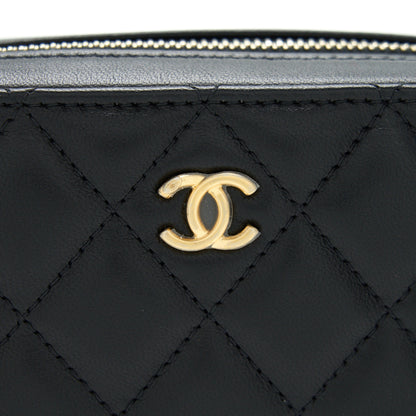 Chanel Pearl Crush Mini Camera Case With Chain Lambskin Black