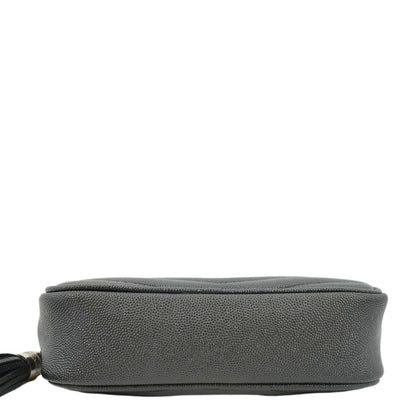 YVES SAINT LAURENT Lou Chevron Leather Camera Crossbody Bag Black