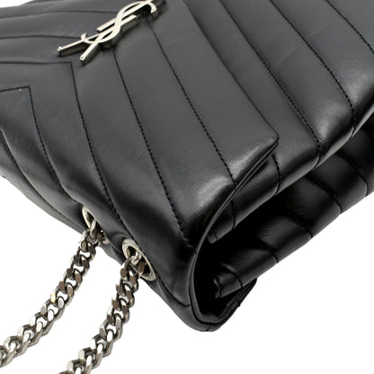 YVES SAINT LAURENT Medium Loulou Matelasse Leather Chain Shoulder Bag Black