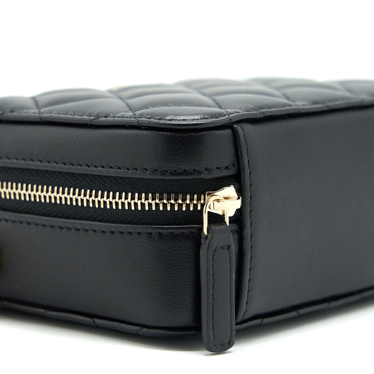 Chanel Pearl Crush Mini Camera Case With Chain Lambskin Black