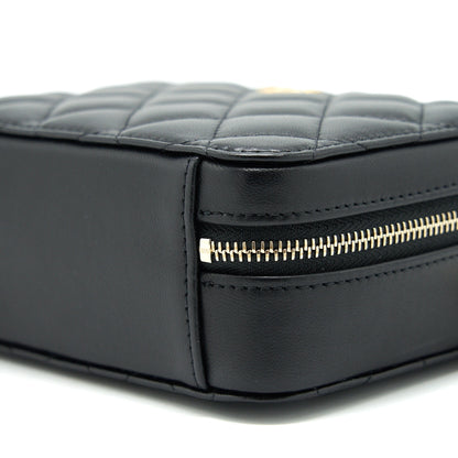 Chanel 22C Pearl Crush Mini Camera Case With Chain Black Lambskin