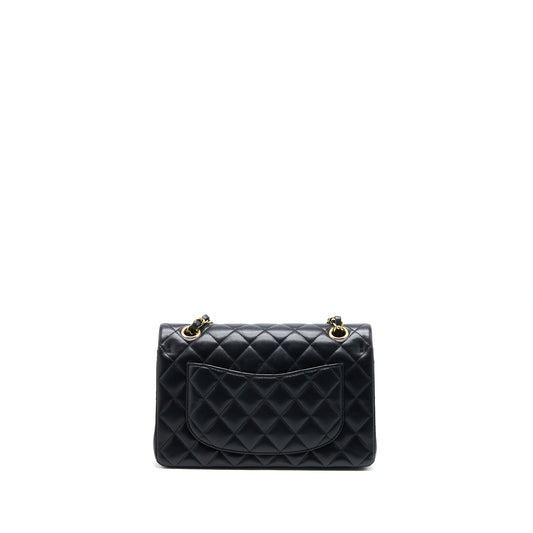 Chanel Small Classic Double Flap Bag Lambskin Black  (Microchip)