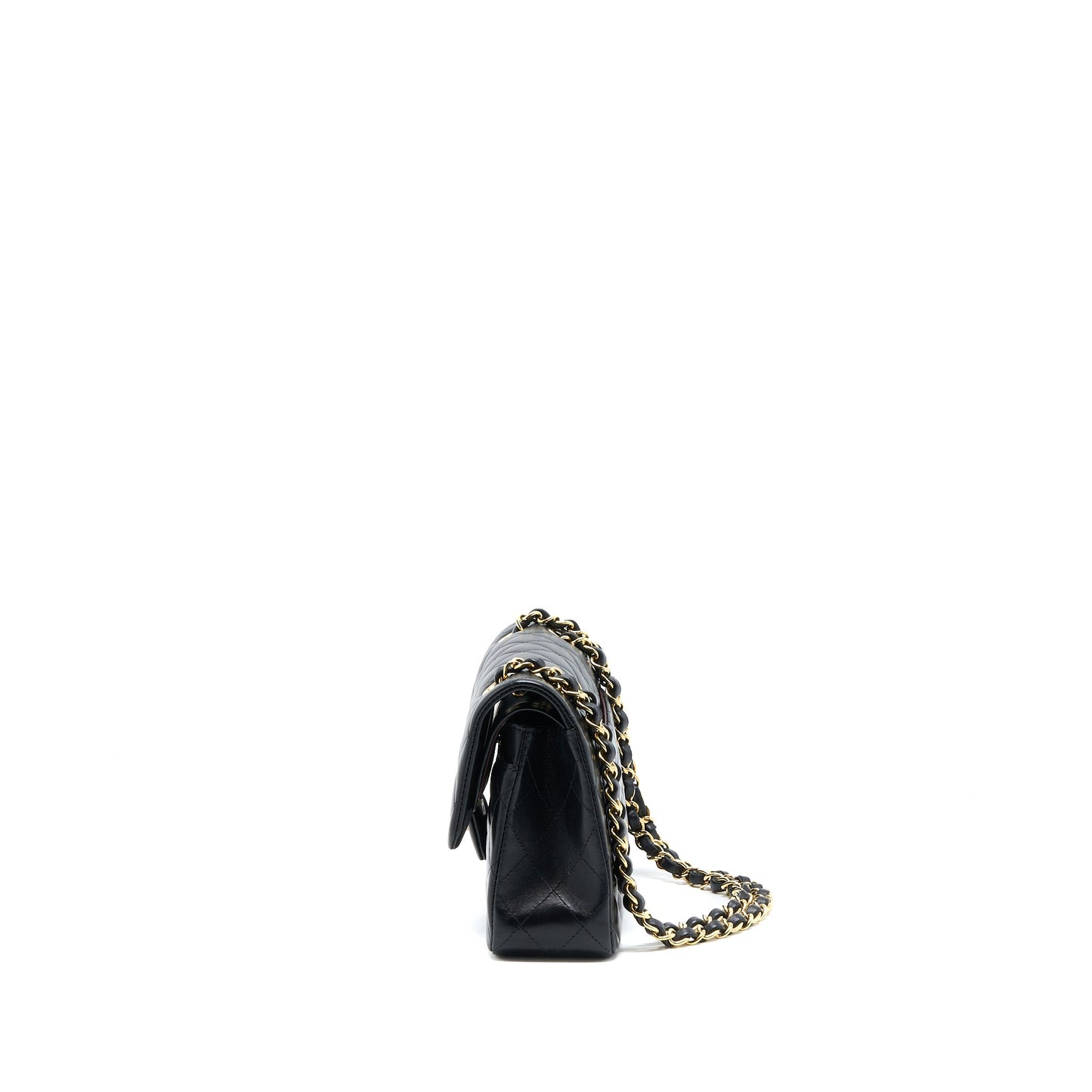 Chanel Small Classic Double Flap Bag Lambskin Black  (Microchip)