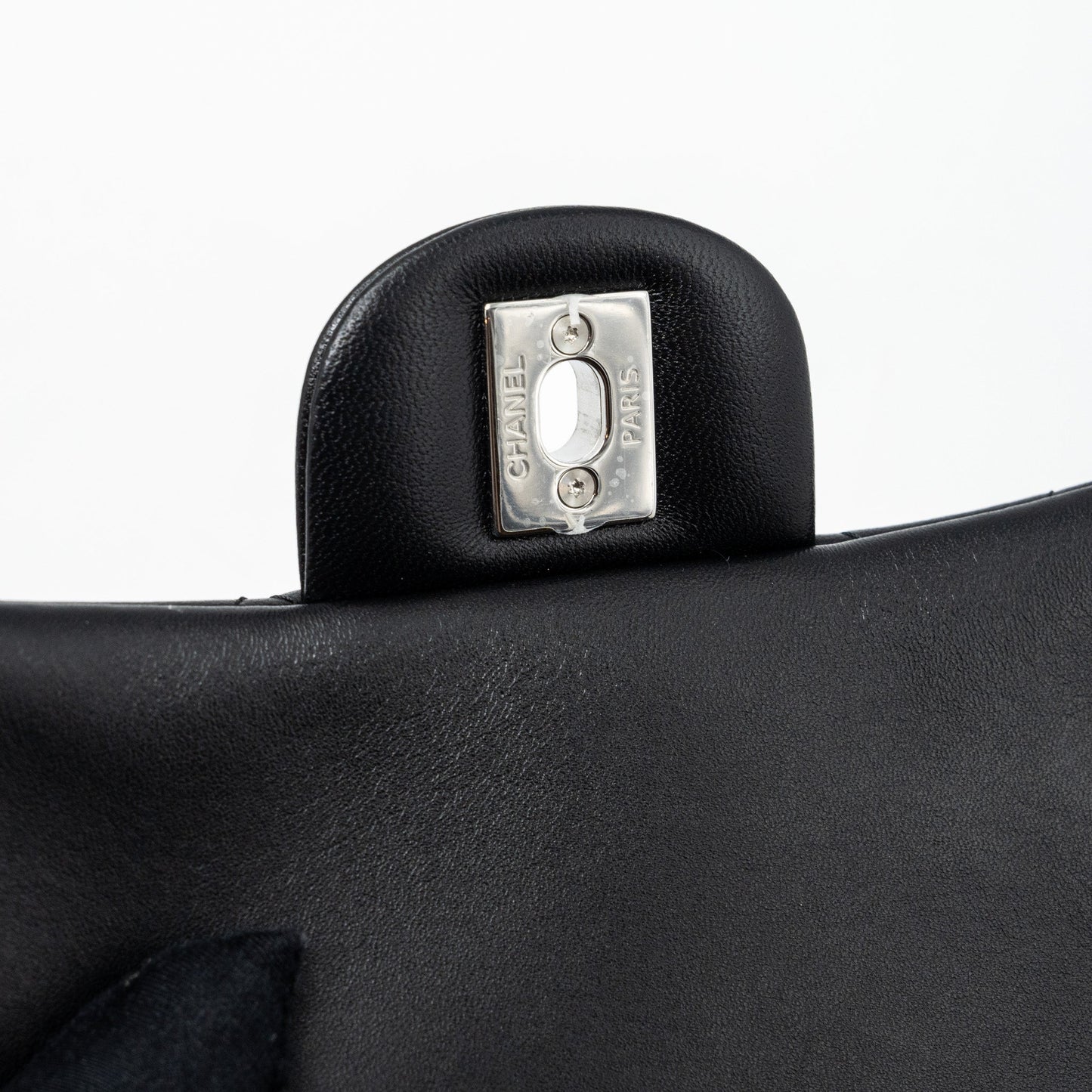 Chanel mini square flap bag lambskin Black  (microchip)