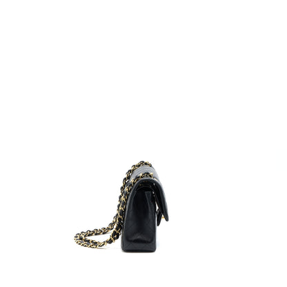 Chanel Small Classic Double Flap Bag Lambskin Black  (Microchip)