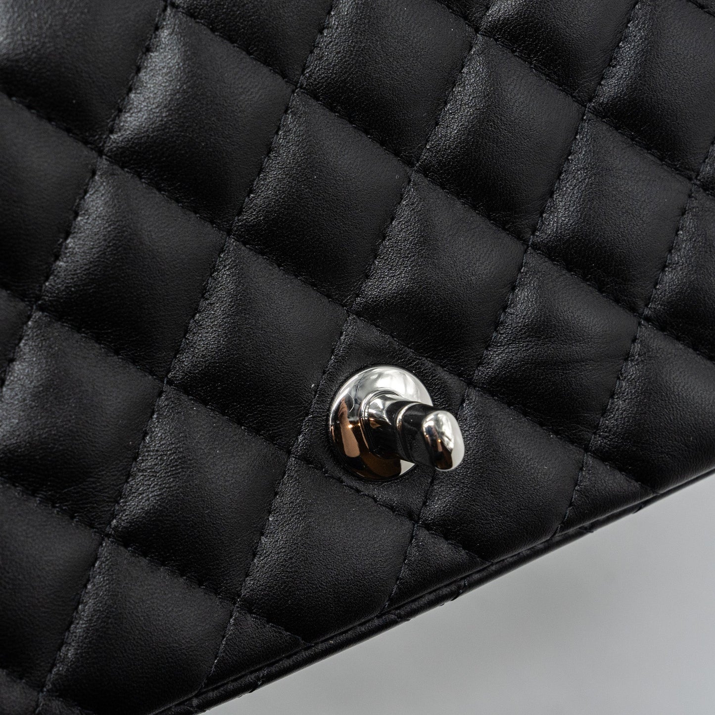 Chanel mini square flap bag lambskin Black  (microchip)