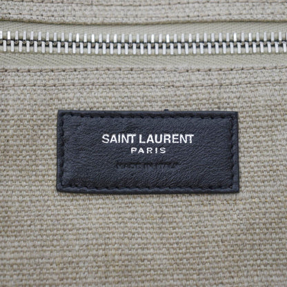 YVES SAINT LAURENT Rive Gauche Small Linen Leather Tote Griege