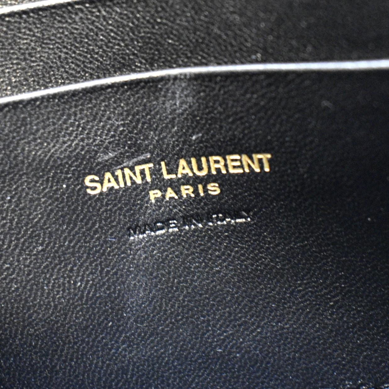 YVES SAINT LAURENT Lou Chevron Leather Camera Crossbody Bag Black