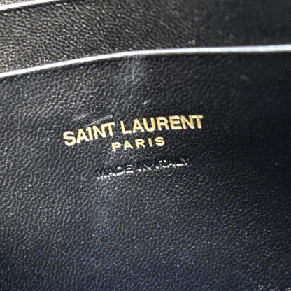 YVES SAINT LAURENT Lou Chevron Leather Camera Crossbody Bag Black