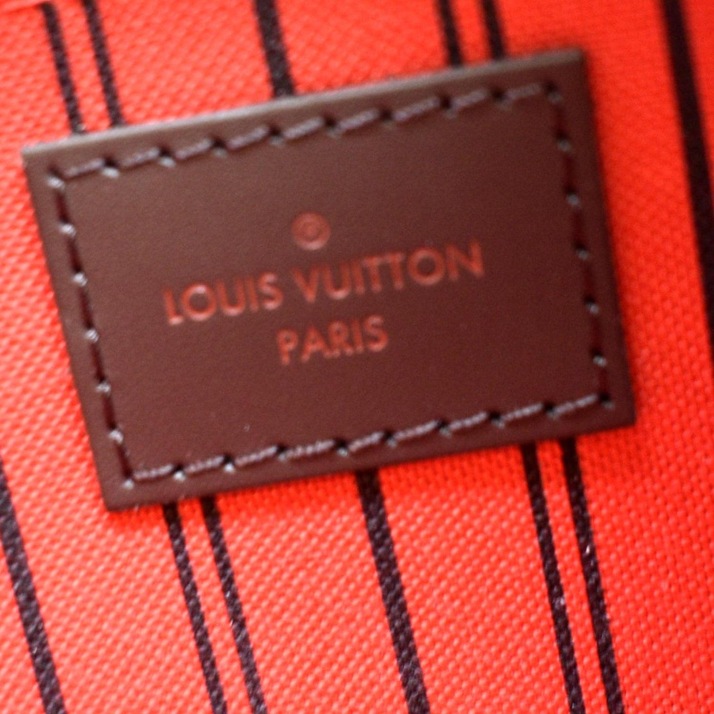 LOUIS VUITTON Neverfull Damier Ebene Pochette Wristlet Pouch Brown