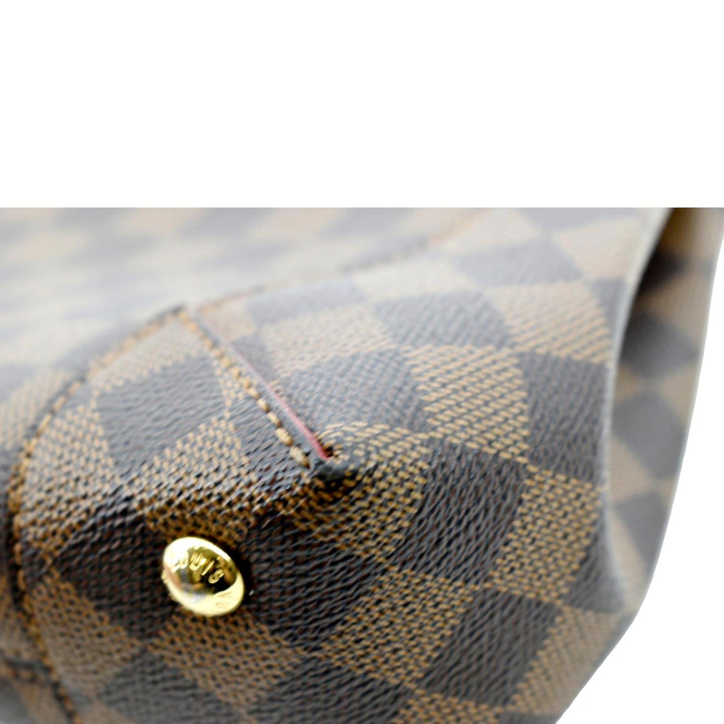 LOUIS VUITTON Caissa Chain Damier Ebene Clutch Shoulder Bag Brown
