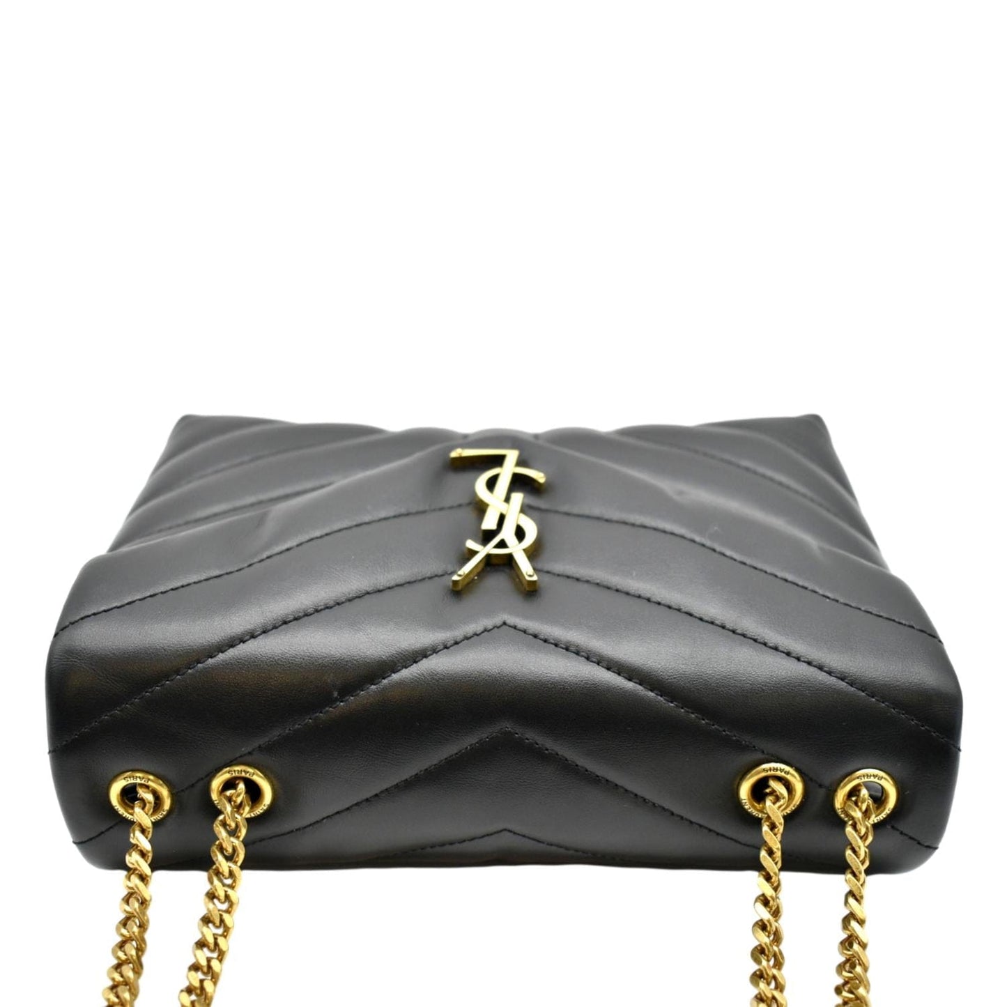 YVES SAINT LAURENT Loulou Small Matelasse Leather Chain Shoulder Bag Black