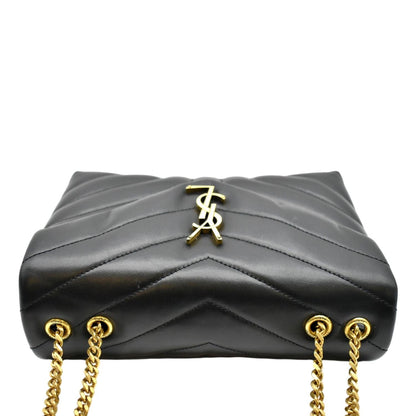 YVES SAINT LAURENT Loulou Small Matelasse Leather Chain Shoulder Bag Black