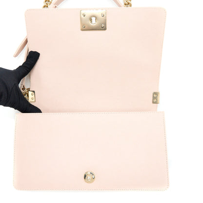 Chanel Medium Boy Bag Chevron Caviar Light Pink L