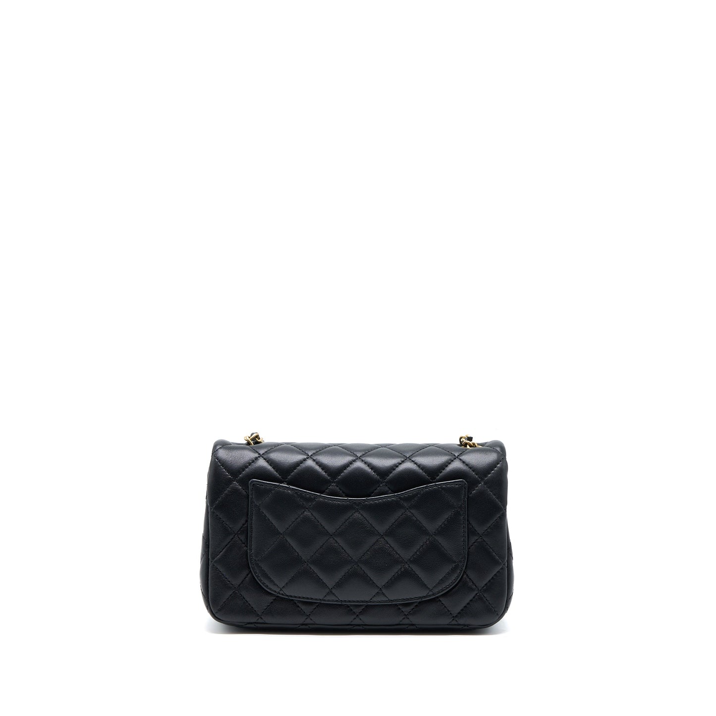 Chanel Pearl Crush Mini Rectangular Flap Bag Lambskin Black  (Microchip)