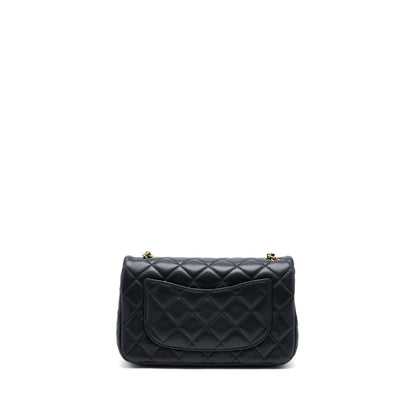 Chanel Pearl Crush Mini Rectangular Flap Bag Lambskin Black  (Microchip)