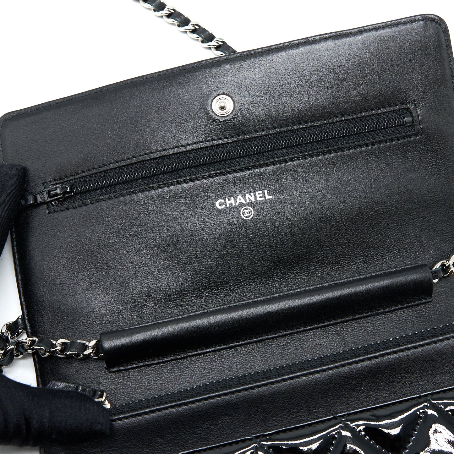 Chanel Classic Wallet on Chain Patent Black
