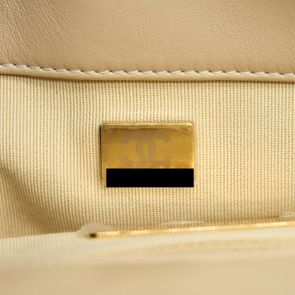 Chanel Medium 19 Bag Quilted Goatskin leather Light Beige Gold/Silver Hardware